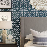 pochoirs carreaux décoratifs noir blanc floral géométrique opaques adhésifs 12 pouces mandala réutilisables mur