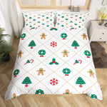Housse de couette dans chambre décorée pour Noël