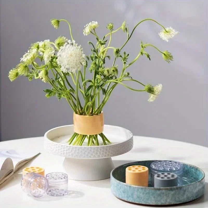 support fleurs transparent moderne perforé adhésif diy 2pcs 4pcs vase