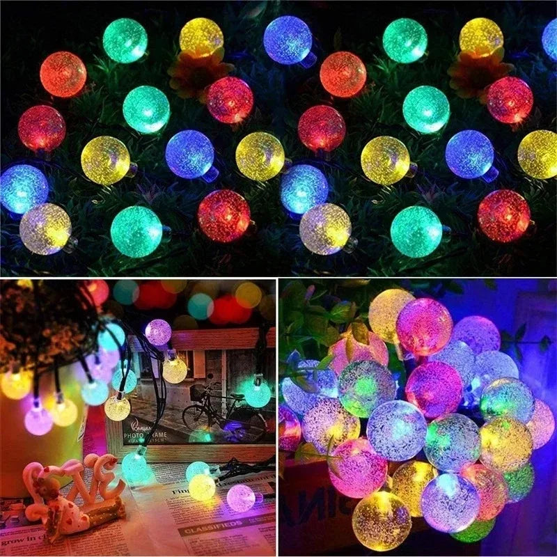 guirlande lumineuse solaire extérieure décorative translucides étanche jardin moderne blanc multicolore led