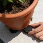 supports pot fleur adhésifs anti dérapants noirs modernes terrasse jardin patio