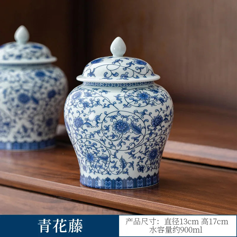 pot thé céramique blanc bleu paysage chinois couvercle fleurs montagnes arbre traditionnel