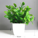 plantes artificielles feuilles eucalyptus bonsaï vert pot blanc décoration intérieure extérieure moderne anniversaire