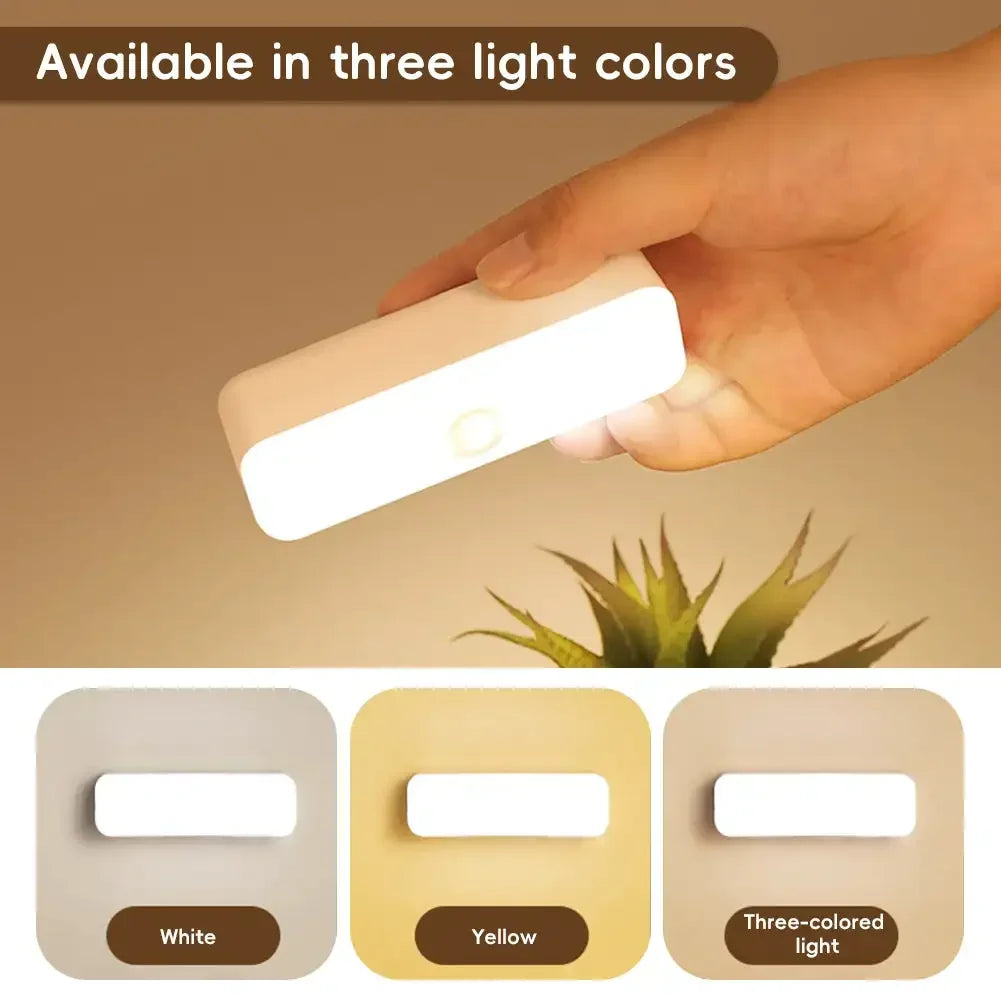 lampe led rectangle blanc jaune aimantée veilleuse moderne trois couleurs minimaliste
