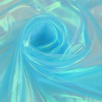 tissu organza holographique rose violet bleu clair vert clair moderne semi transparent polyester