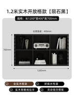 meuble rangement moderne bois blanc salon minimaliste livres vinyle vase lampe photo tapis