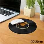 tapis souris noir chat vintage yowl yowl records vinyle antidérapant jeu 30cm 20cm