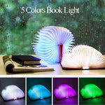 lampe led pliable forme livre couleurs blanc rose bleu moderne chambre table