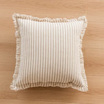 housse coussin beige motif géométrique brodé crocheté moderne amovible lavable boho chic