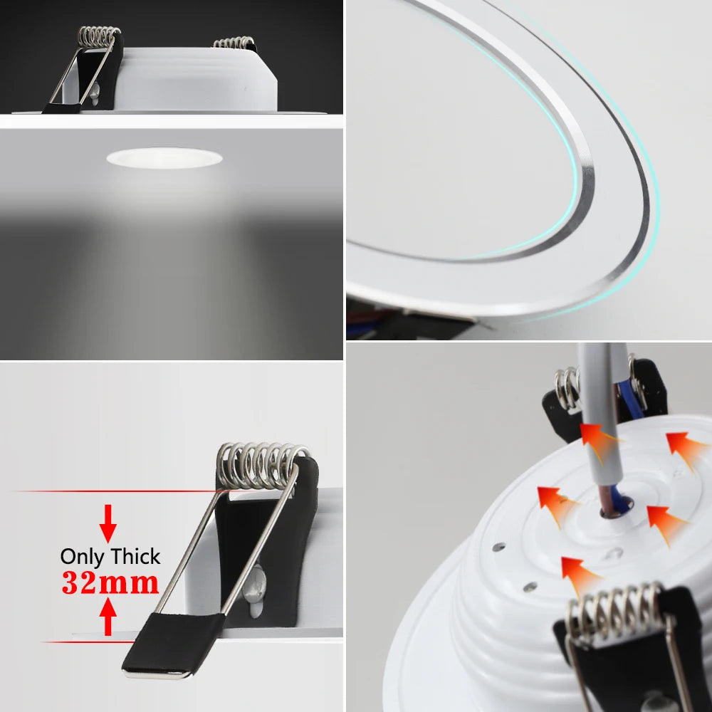 spots led encastrables blancs 12w 15w 18w 7w 9w clips modernes