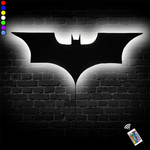 lampe murale led moderne batman logo noir télécommande câble usb 2mètres fixée mur