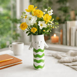 vase résine coloré moderne blanc vert bleu rouge jaune violet rayures points cercles