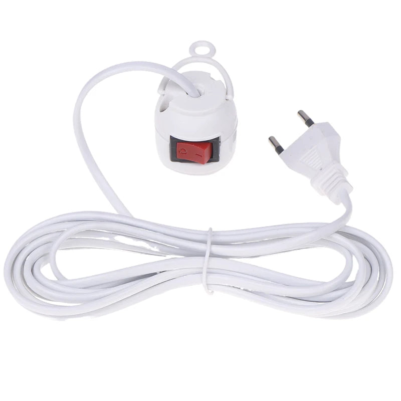 interrupteur électrique moderne câble blanc 4m diamètre 5.5cm blanc