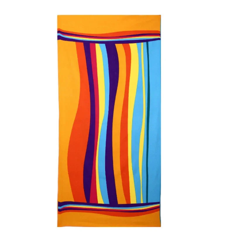 serviette plage microfibre rapide absorption multicolore motifs été noël drapeaux palmiers