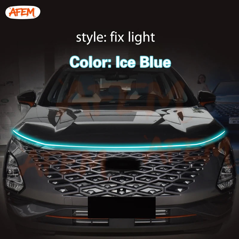 feux jour led voiture moderne blanc noir transparent technologie ligne lumineuse continue