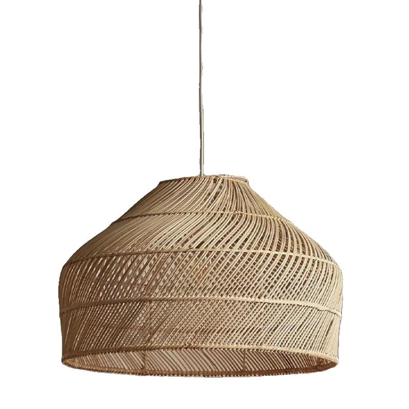 suspension lumineuse tressée moderne cordon beige naturel artisanale vintage pendentif chambre salle manger