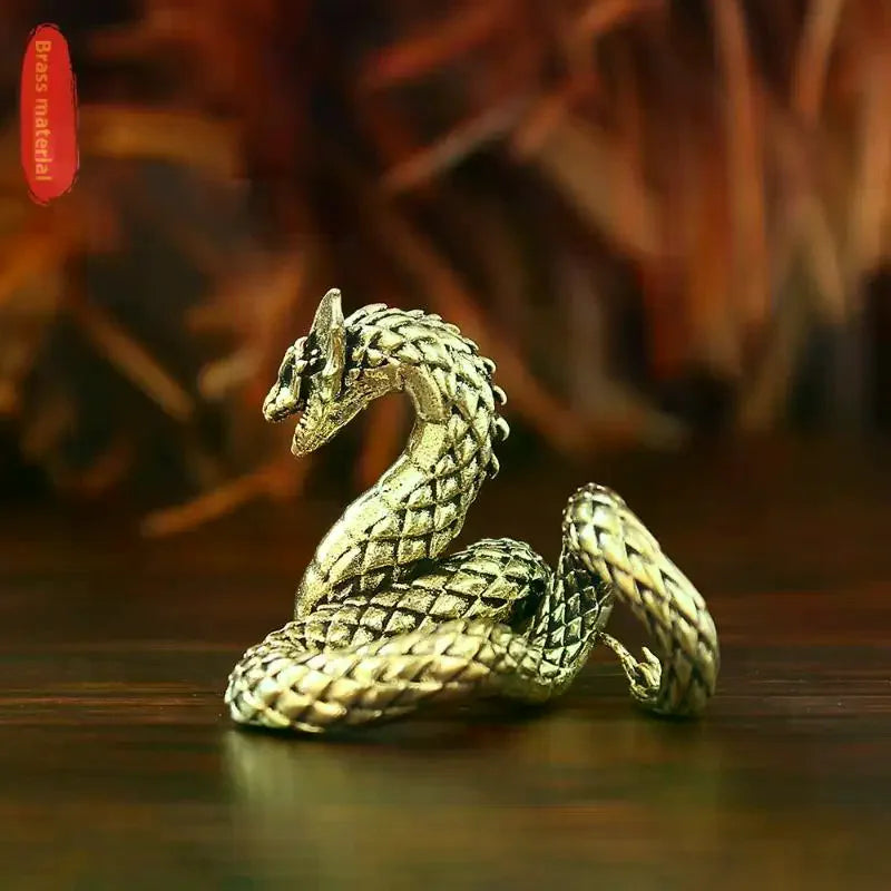 statue serpent dragon or texturé écailles apparentes décoratif asiatique ornement décoration maison cadeaux artisanales