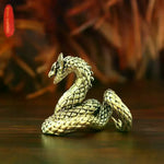 statue serpent dragon or texturé écailles apparentes décoratif asiatique ornement décoration maison cadeaux artisanales