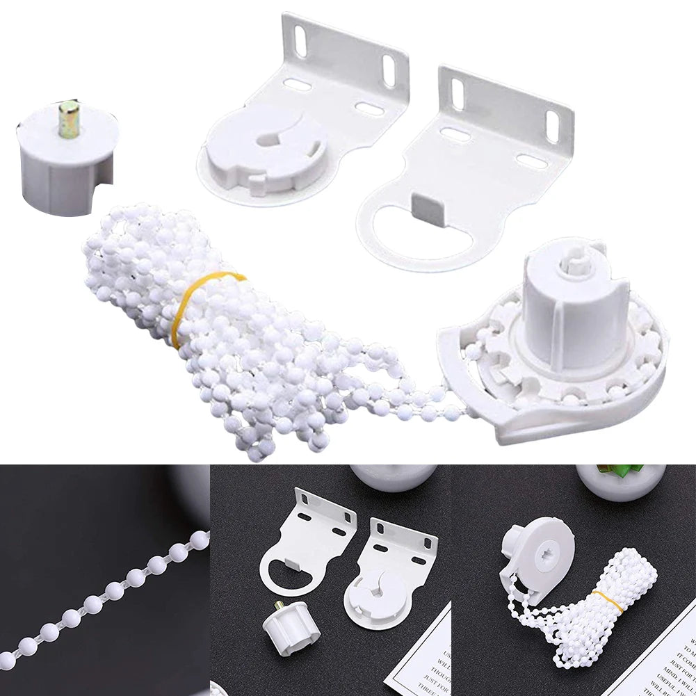 rideau blanc moderne kit clips rouleau guide decoration chambre salon