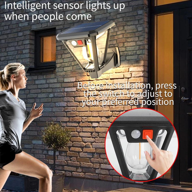 lampe solaire led imperméable ip65 fixation murale solaire moderne noire 100mm 470mm