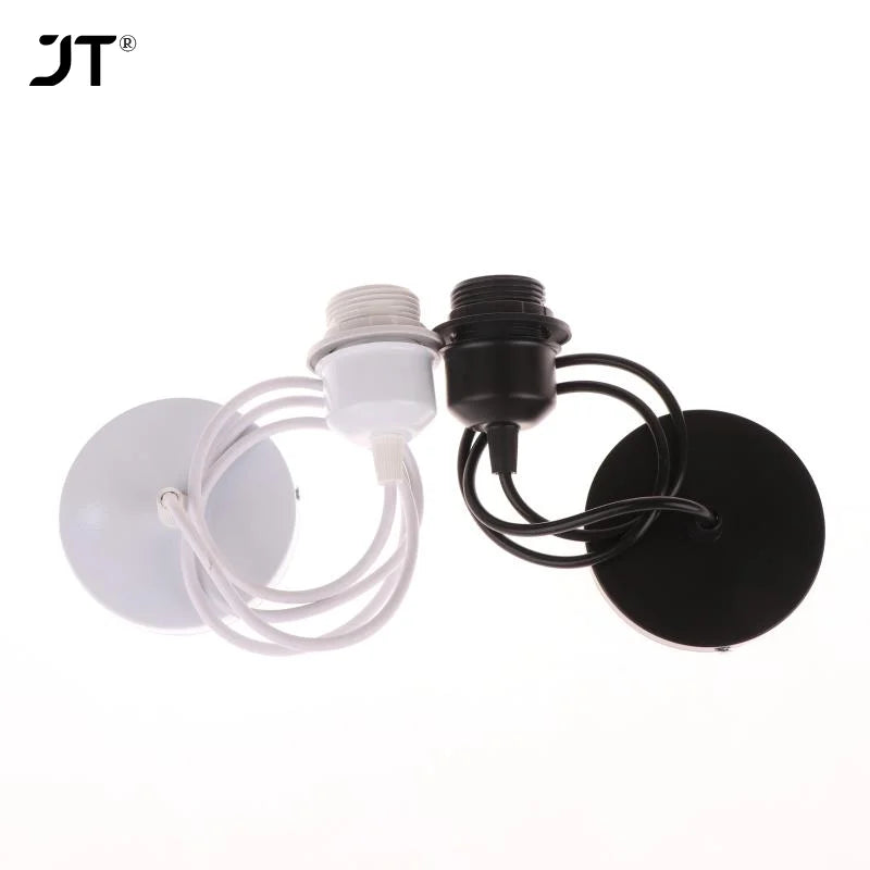 supports lampe suspendus adhésifs blancs noirs modernes câbles ampoule e27 rondes lisses