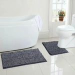 tapis bain moderne gris clair rouge bleu royal anti glisse salon salle bain chenille