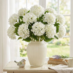 décoration intérieure bouquet artificiel hortensia classique bleu blanc rose vert élégant transparent
