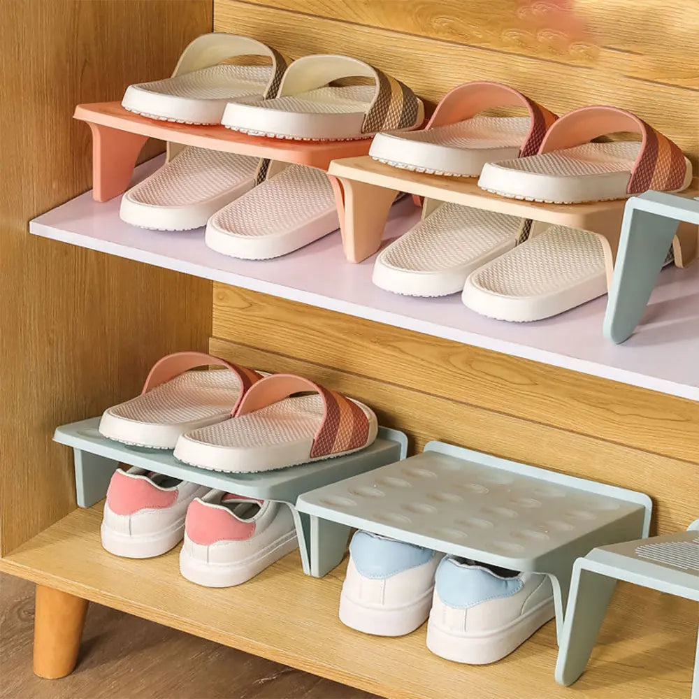 support chaussures moderne réutilisable couleur beige bleu clair rose pastel rondelles embossées opacité pratique