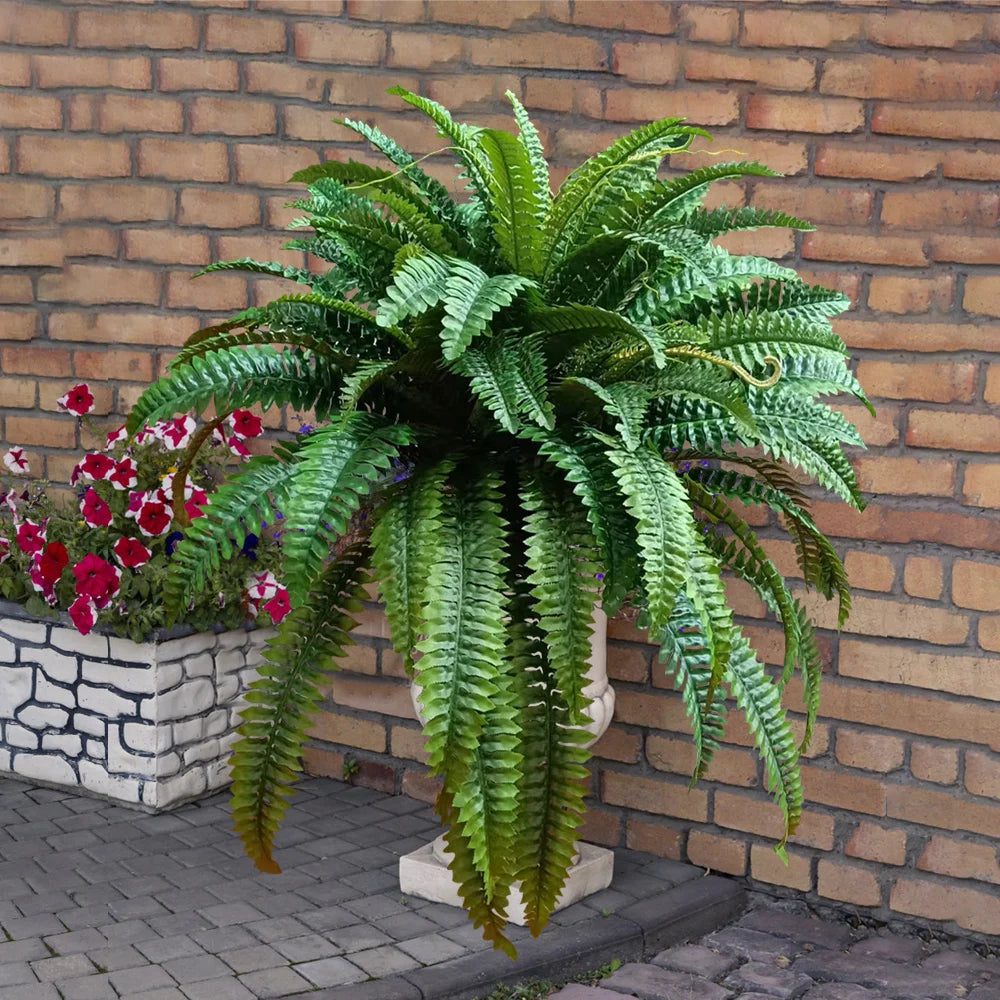plantes artificielles vertes feuilles fines modernes grande taille décoration intérieure feuilles palmier soie synthétique