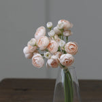 bouquet fleurs artificielles mariage couleur rose blanc orange vase goutte minimaliste decorationintérieur