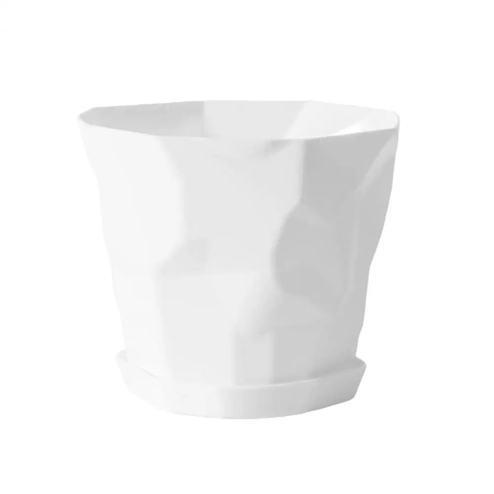 Pots plantes vertes durables multifacettes couleurs blanc orange bleu moderne