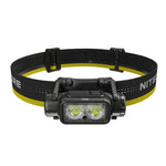 lampe frontale rechargeable led noir jaune sangles velcro éléments trois led technique utilitaire
