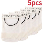 sacs rangement polyester muraux adhésifs velcro blanc beige noir minimalistes translucides mailles tissées 25x30cm