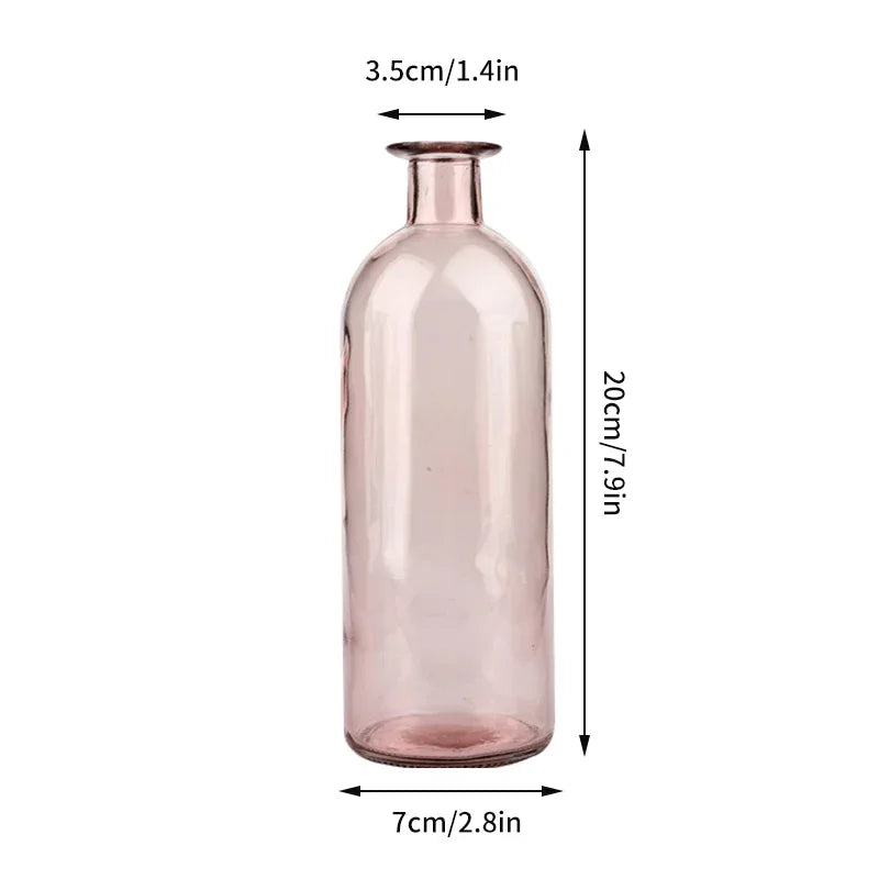 vase verre transparent moderne rose décoration intérieur hydroponique fleuri table studio