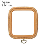Cadre broderie bois marron texture naturelle classique boucle métallique hexagonal octogonal rectangle square