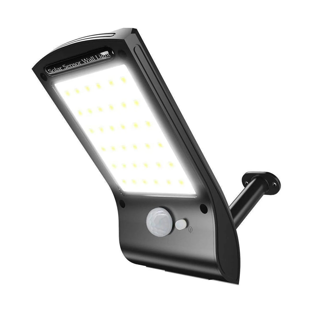 lampe solaire murale led motion sensor ip65 abs noir moderne autonomie rechargeableextérieur