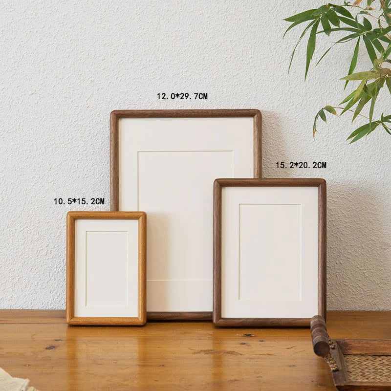 cadre photo bois rectangle classique teak walnut protégéintérieur decoration maison