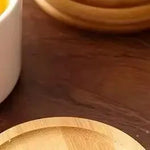 sous tasse ronde bois clair résistante chaleur durable tasse thé décoration table bois