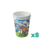 accessoires fête anniversaire dragon spyro assiettes gobelets pailles thème violet jaune vert