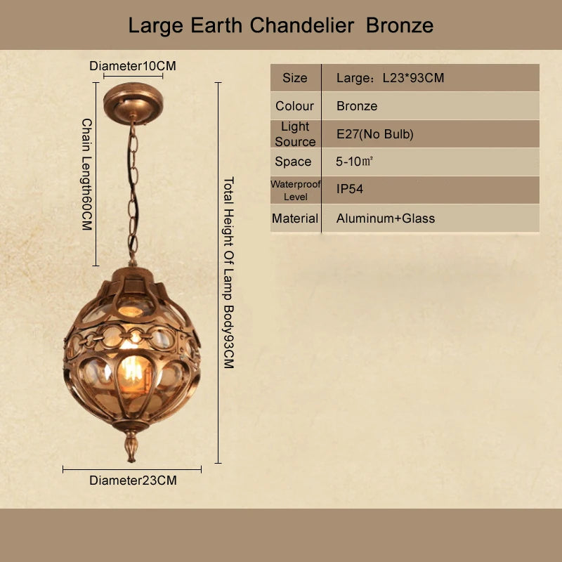 Lampe suspendue artisanale bronze noir ornements géométriques transparente vintage chambre salon