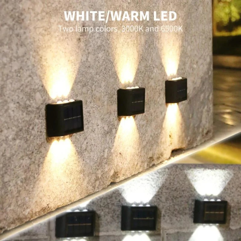 lampes murales solaires led modernes ip66 imperméablesextérieur minimalistes