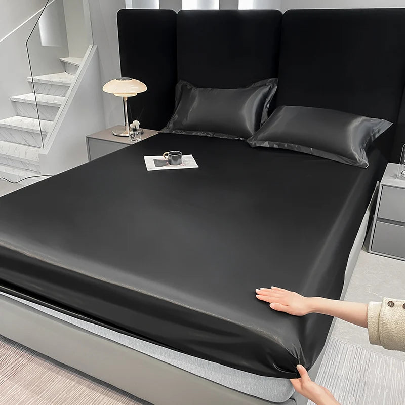 Housse de matelas imperméable satin blanc