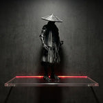statue ninja noire texturée traditionnelle japonaise katana décoration intérieure erotique samuraï guerrier