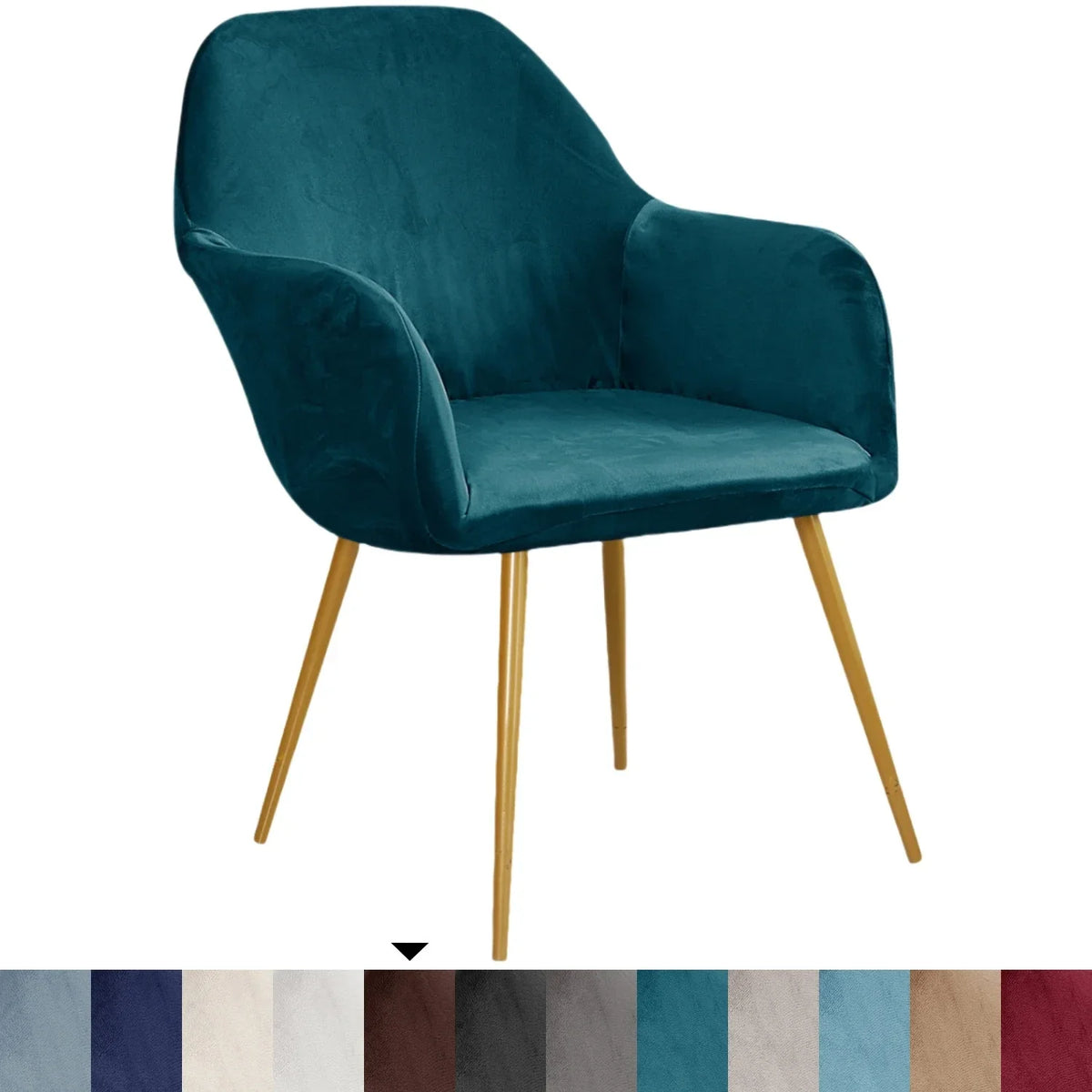 fauteuil moderne velours marron protection chaise accueil mariage banquet élastique mousse roulettes