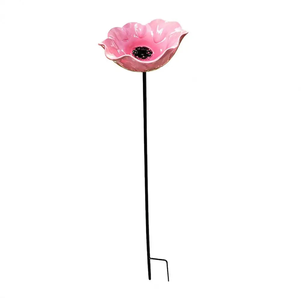 bassin oiseaux fleur rouge bleu moderne extérieur décoration pollinisateurs jardin