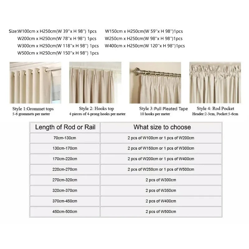 rideau fleur stylisé beige bleu clair classique 100cm 250cm 200cm 250cm 300cm 250cm 400cm