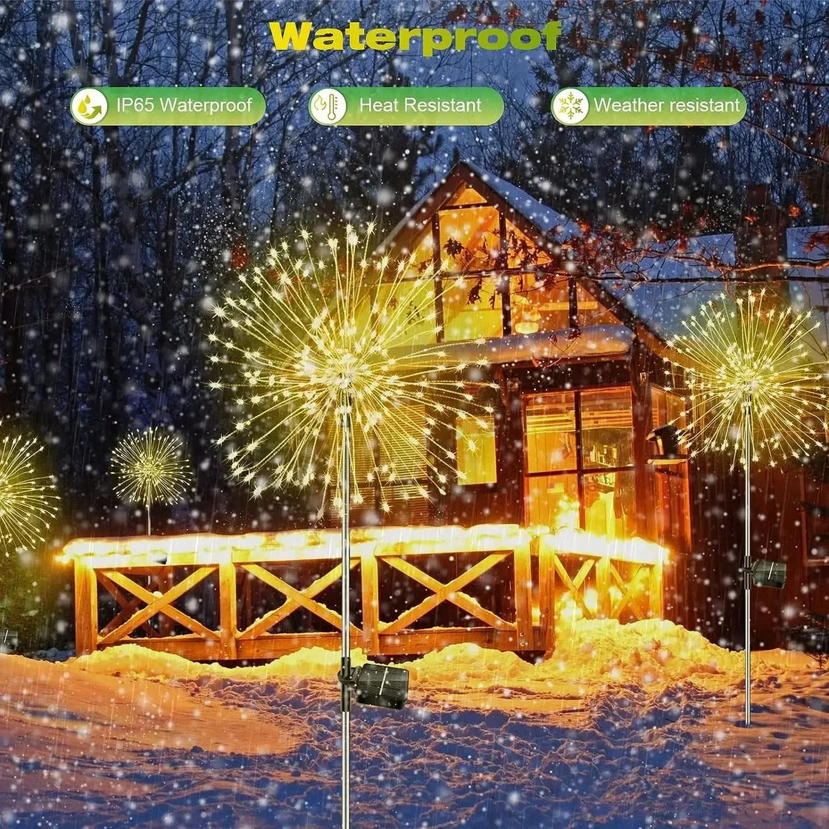 lampe solaire extérieure multicolore feu d'artifice moderne jardin led autoinstallation ip65