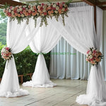 rideaux transparents plissés romantiques élégants blanc rose poudré gaufrés bord inférieur 300 600 800