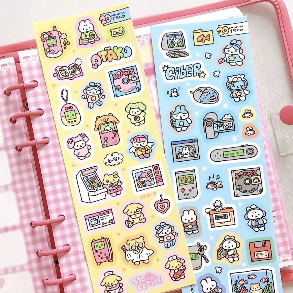 stickers kawaii multicolores dessins animés adhésifs mignons thème cuisine jeux vidéo halloween