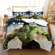 housse couette hulk microfibre douce fermeture eclaire vert blanc motif destruction chambre adolescent